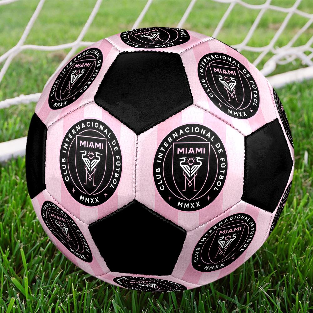 Inter Miami CF Soccer Ball Colorful All Ages Machine Stitched PVC Competition Ready Durable High-Bounce.SIZE5