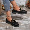 Platform Loafers Small Leather Shoes Women's Fall 2025 New Metal Thick Heel Single Shoes