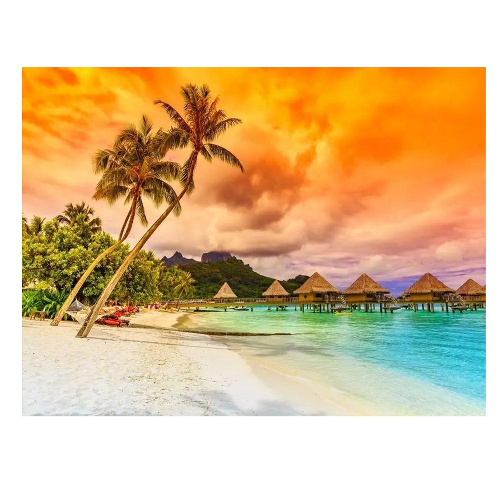 5D Diy Diamante Bordado Artesania Mosaico Playa Paisaje Arte Mobiliario Patron Decoracion Del Hogar Artesania