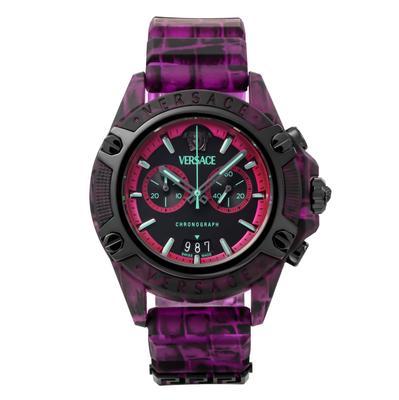 Versace ICON ACTIVE Günlük Suya Dayanıklı Safir Siyah Plastik [VERSACE] Erkek Saati, VE8P00124, Kuvars, Kullanım, Kristal, Kadran,