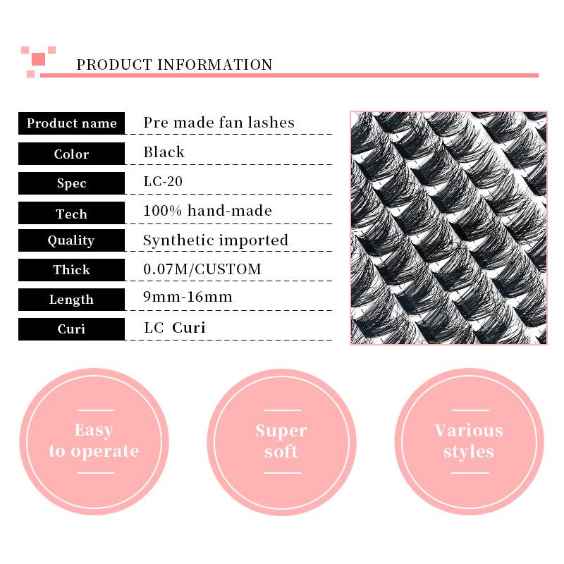 14-Row D Curl Dense False Eyelash Cluster Pack - Mixed Style, Hot Melt Grafted, In Stock