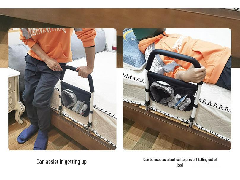 Elderly Anti-Fall Bedside Assist Handrail - Universal No-Punch Support Frame
