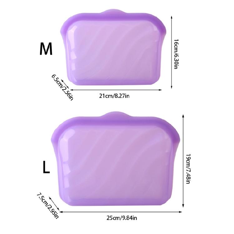 Sacs à Collations en Silicone de Qualité Alimentaire Contenants à Déjeuner Réutilisables Adaptés au Micro-ondes et au Congélateur Stockage de Cuisine Durable
