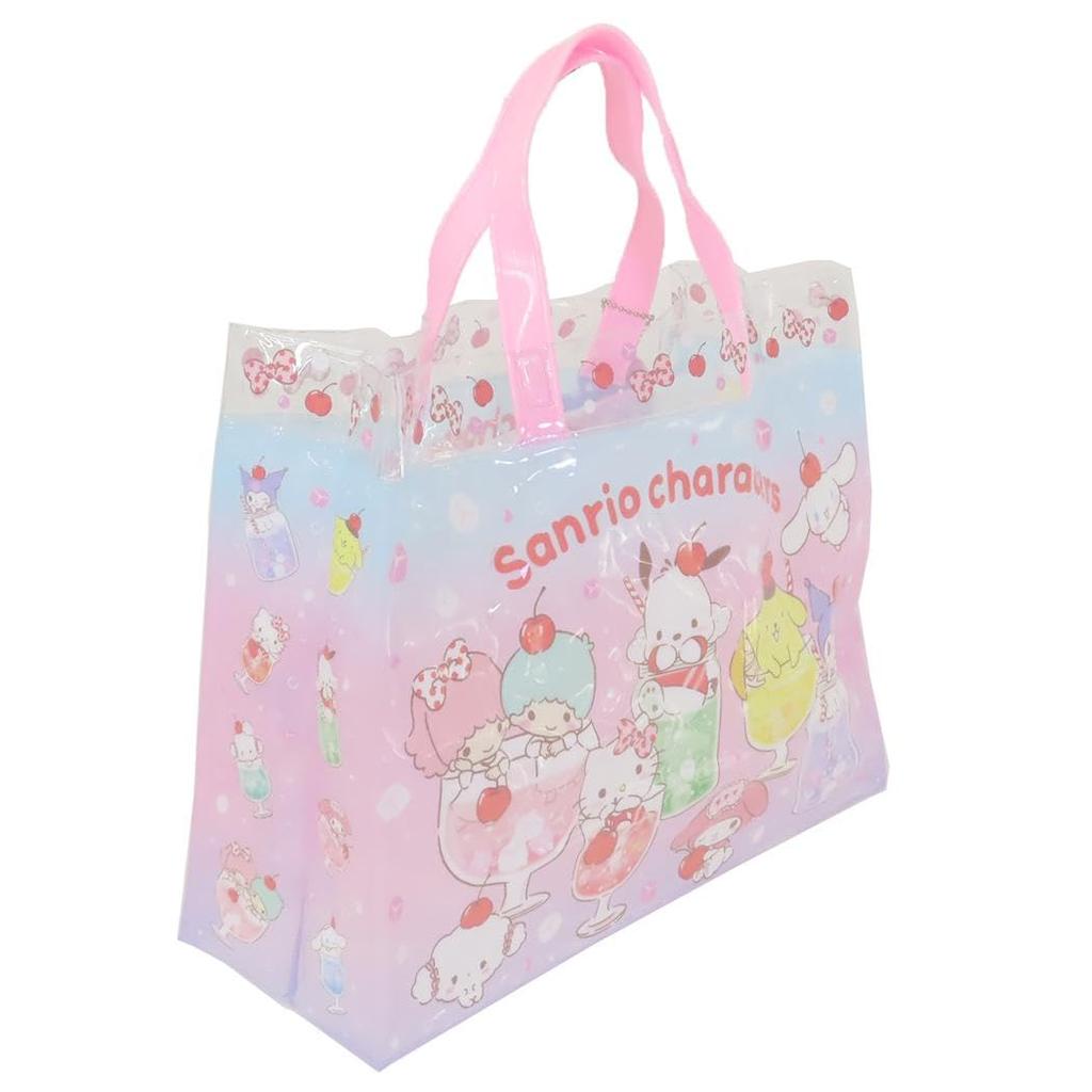 [Takanami] Gusseted PVC Bag, Sanrio Characters, Pink