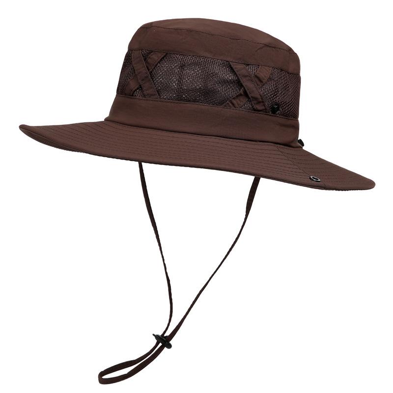 

Mountaineering Hat Western Cowboy Hat Bucket Hat Women S Summer Visor Breathable Sun Protection Outdoor Fishing Sun Hat M（56-58cm） темно-коричневого кольору