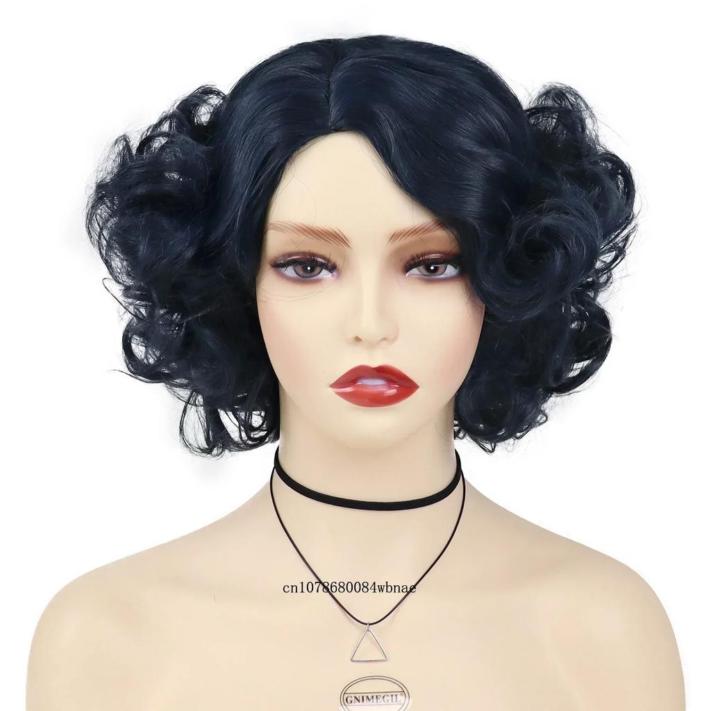 Olivgrüne Perücke für Frauen Synthetische Kurze Große Lockige Perücken Cosplay Halloween Kostümparty Flauschiger Stil Hochtemperaturfaser
