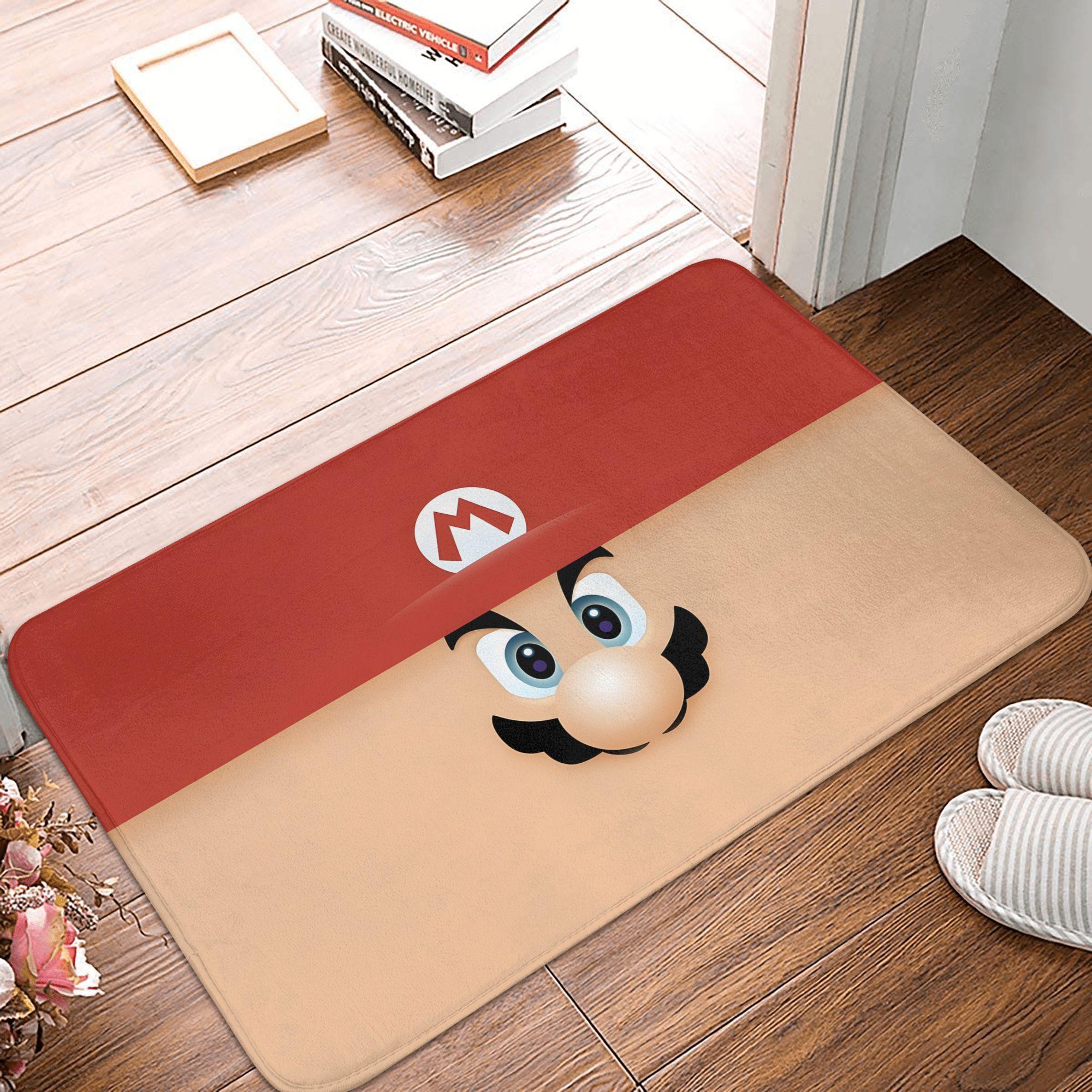 Cartoon Super Mushroom Marios Front Door Mat Anti-Slip Outdoor Quick Dry Doormat Floor Bathroom Entrance Rug Carpet 40x60cm