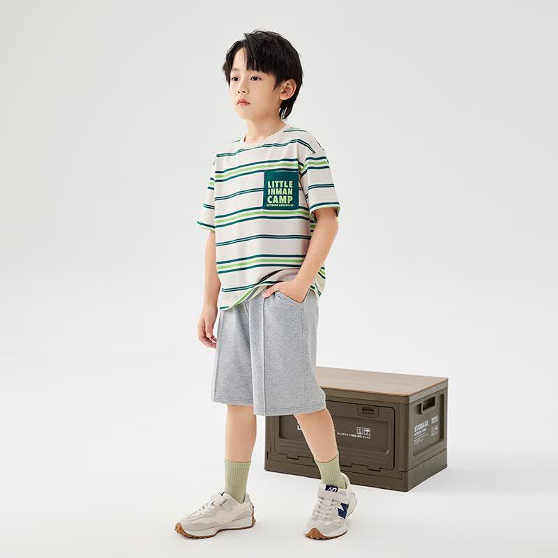 Boys' Striped Cotton Blend Short-Sleeve T-Shirt