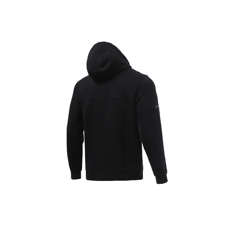 Li-Ning Hooded Casual Logo Zip Jacket Men Jackets Black AWDR467-1