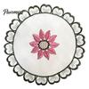 Retro Sunflower Lace Coasters Flower Shaped Placemat with Embroidered Pattern, Pastoral Style for Dining Table, Exquisite Table Covers Heat Resistant