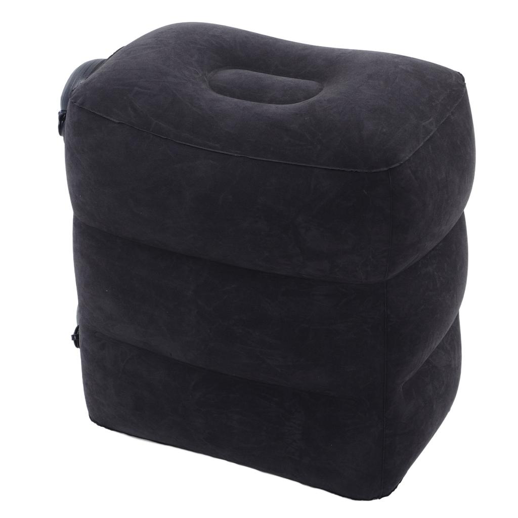 Inflatable Foot Rest Promote Blood Circulation Relieve Fatigue PVC Flocking Inflatable Footrest Cushion for Travel