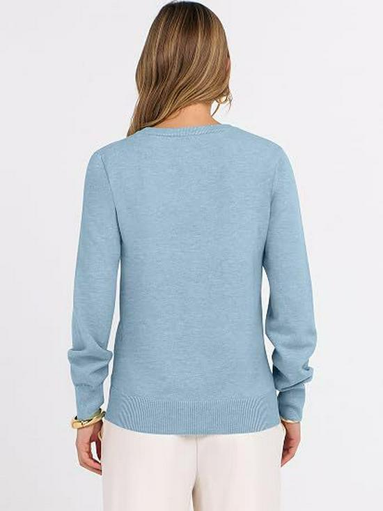 2026 European & American Autumn V-neck Loose Long Sleeve Solid Knit Women's Sweater - Commuting & Versatile