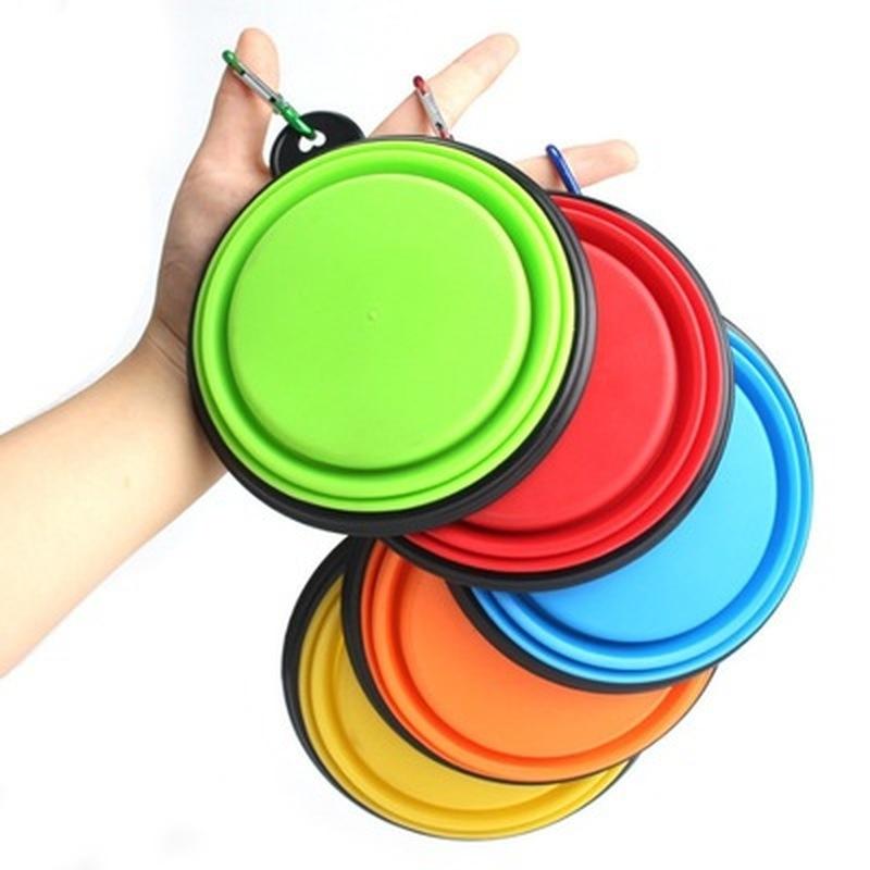 Collapsible Dog Pet Folding Silicone Bowl Outdoor Travel Portable Puppy Food Container Feeder Dish Bowl