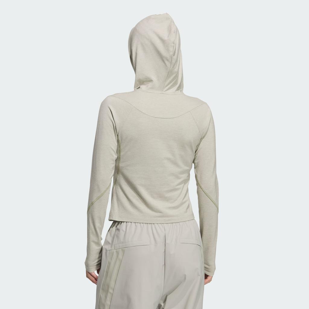 Adidas FOS Future Style Loose Fit Hooded Knit Long Sleeve Regular T-Shirt Women Tops KC5804