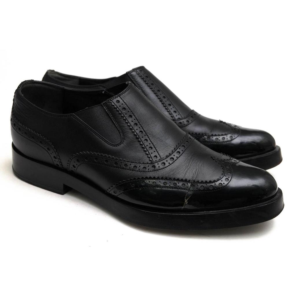 Used BALENCIAGA Shoes Business Shoes Shoes Business Men's Men's Leather Genuine Leather Black Black 341779 Side Elastic Wing Tip Slip-on Side Gore