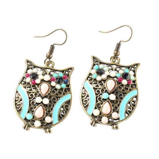 Bohemian Women Butterfly Dragonfly Rhinestone Charm Hook Earrings Jewelry Gift