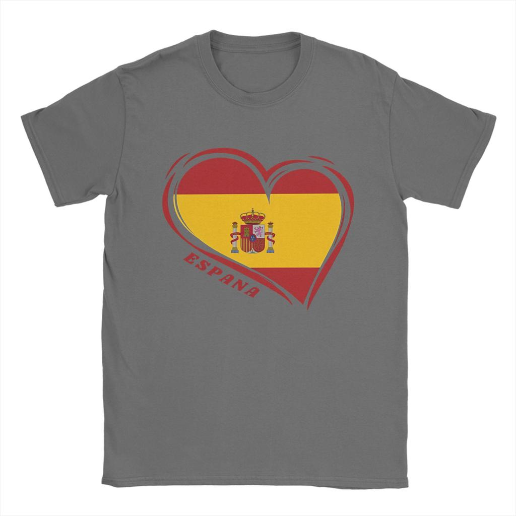 Espana Flag  TShirt for Unisex Spanish Casual Pure Cotton Tee Shirt O Neck Short Sleeve T Shirts Plus Size Tops