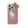 Full Diamond Kt Cat Bow For Iphone17Pro Mobile Phone Case Apple 16 Rhinestone 14Plus Premium Sense 15