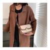 Classic Two-Tone Crossbody Sling Bag for Women Girl in Leather Beige and Brown