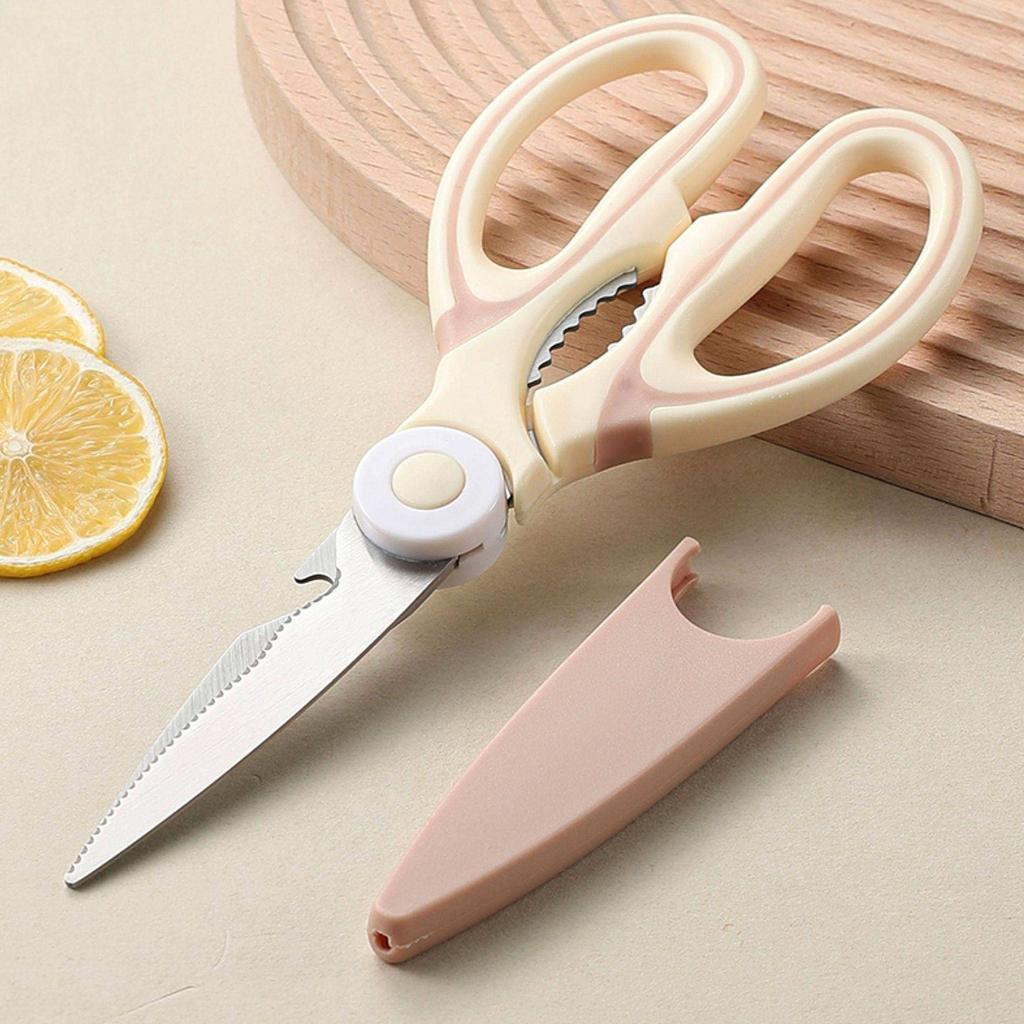 Multifunctional Kitchen Scissors with Protective Cover for Cutting and Food Prep