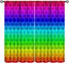 Colorful Polka Dot Curta, Kids Watercolor Rainbow Abstract Circles Geometric Pattern Window Treatments For Children Girls