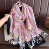 Autumn Boho Paisley Jacquard Pashmina Scarf Shawls for Women Wrap Cashmere Blanket Warm Thick Stoles Lady Bufanda Travel Stole