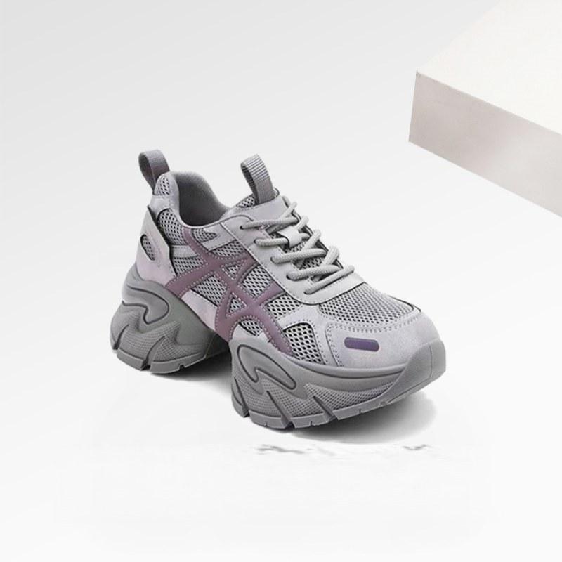

Fashion casual shoes for women 2025 autumn and winter new trend retro muffin splicing heightening mesh sports dad shoes for women 35