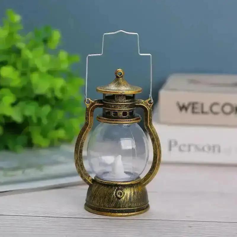 LED Light Christmas Decoration Halloween Retro Portable Lantern Vintage Electronic Candlestick Bar Atmosphere Decoration Light