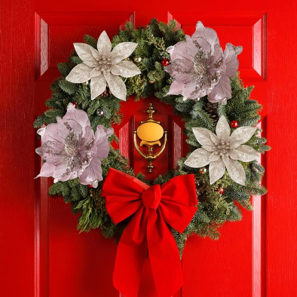 Bethlehem Star for the Christmas Tree Flowers 6pcs Champagne [Se-Gb21]