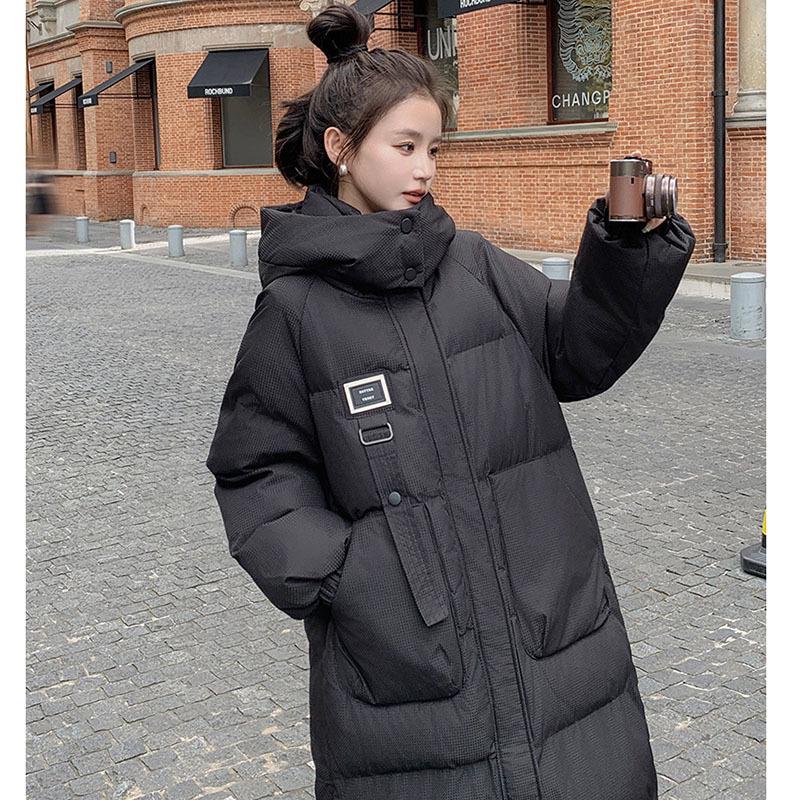 2025 Korean Style Women’s Long Down Coat: Mid-Length, Thickened, Over-the-Knee Winter Jacket