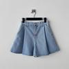New Arrivals Open Run Women Denim Culottes Light Blue Wide Fit Pintuck