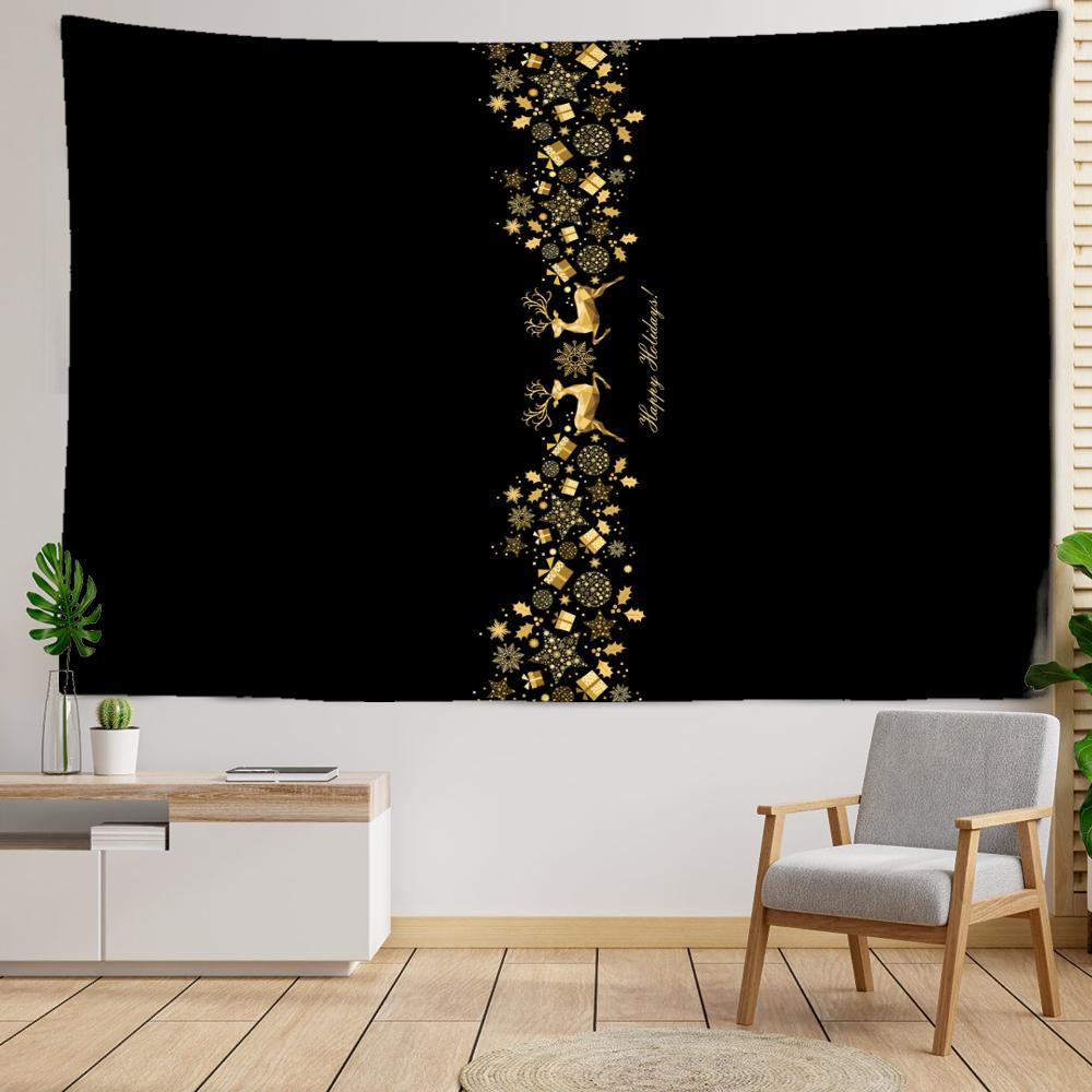 Golden Deer Tapestry Wall Hanging Psychedelic Witchcraft Simple Bohemian Home Decor Background Cloth