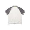 Li Ning Reignite Series Color Block Square Neck Single-Breasted Short Sleeve T-Shirt Men Tops Off-White Smoke-Gray AYSU001-2