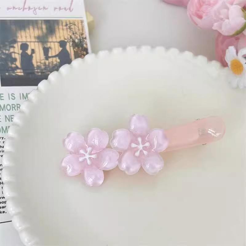 Jelly Cherry Blossom Ins Hair Clip Girls In Spring Summer Sweet Edge Flower Accessory Student Bangs