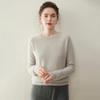 Women's 100% Pure Cashmere Round Neck Seamless Knit Sweater with Raglan Sleeves