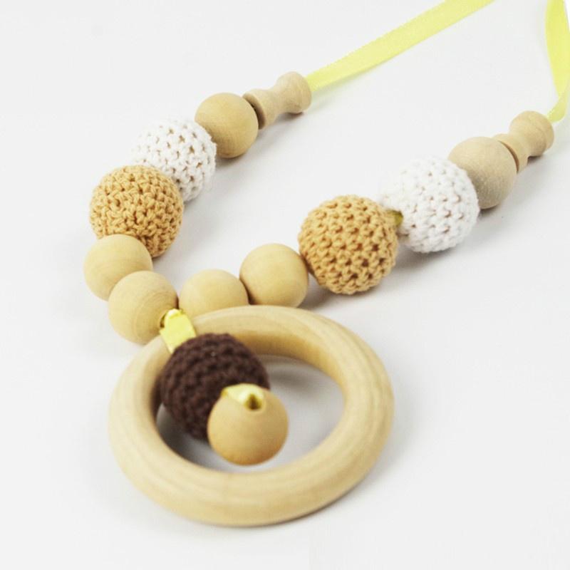 6ks 16mm/5 ks 20mm háčkované korálky Žvýkací korálky Náhrdelník na kousátka Diy Příslušenství k dudlíku Dřevěné kousátko pro miminko