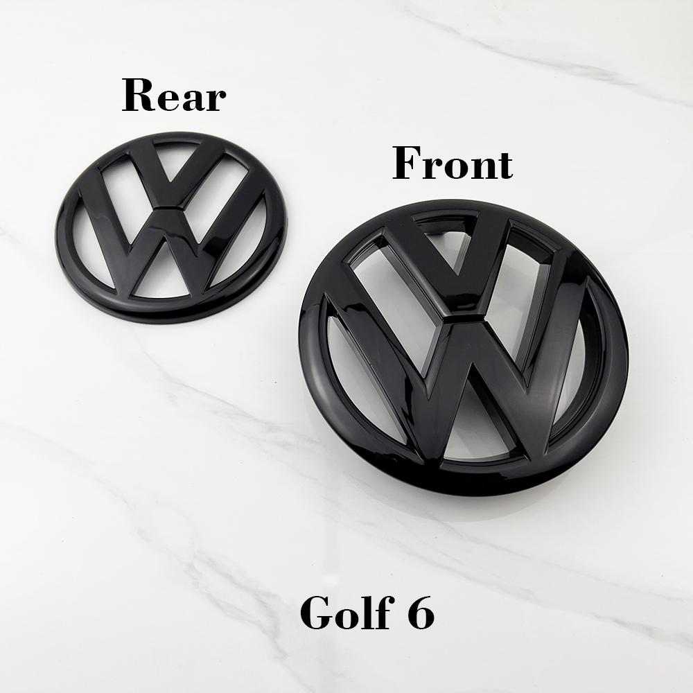 2pcs ABS 135mm Car Front Grille Badge and 110mm Rear Trunk Emblem Lid Logo Accessories For VW Golf 6 MK6 5K0853601C 5K0853630