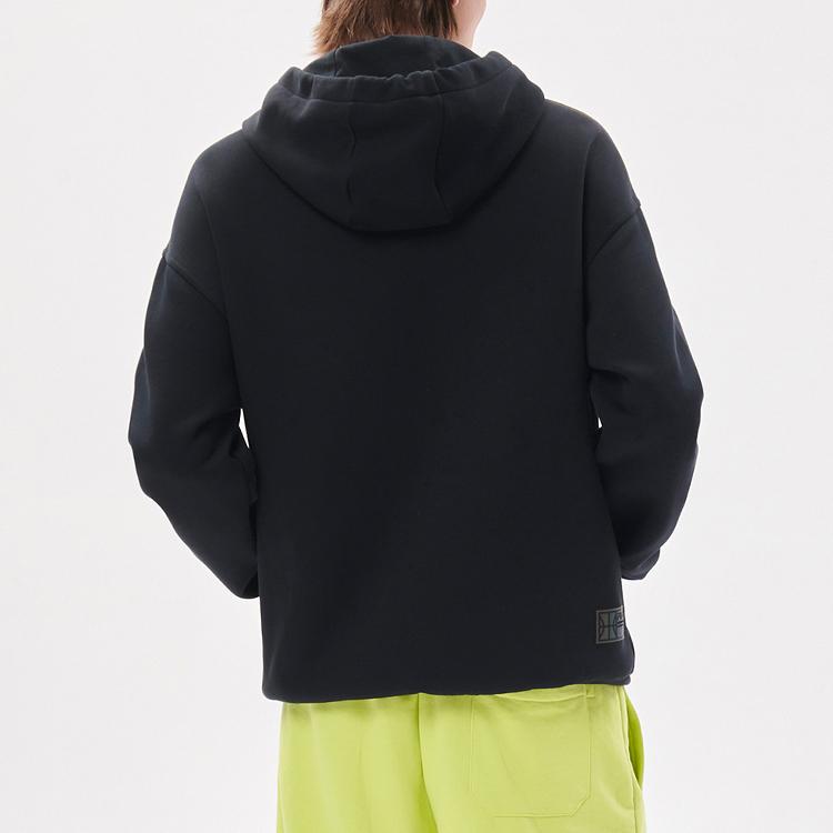 Fila Fusion Letter Print Loose Sports Hoodie Men hoodies Black T11M135206F-BK