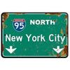 Green Metal Highway Sign I-95 North Nostalgia Vintage Wall Decor
