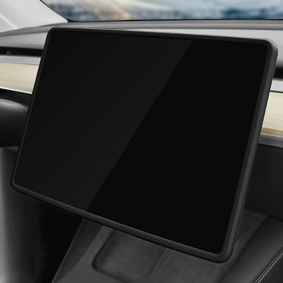 Screen Protector Suitable for Tesla Model3/Y Silicone Frame Central Control Navigation Screen Protector Anti-collision Interior