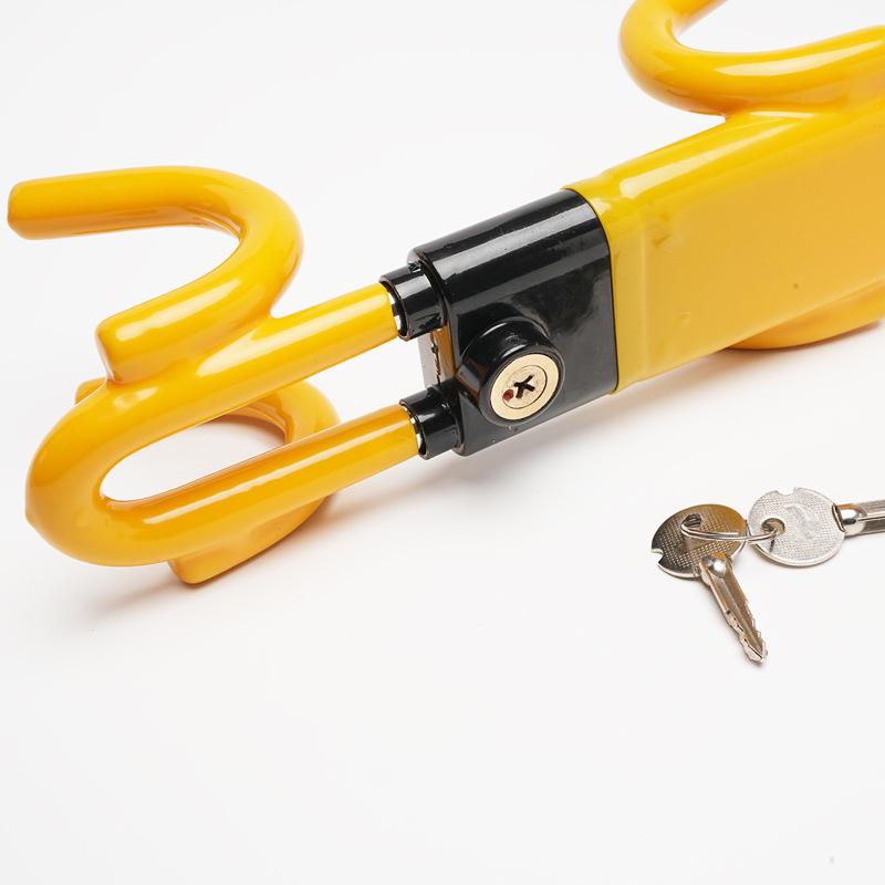Car Steering Wheel Lock Double Hook U-shaped Anti-theft Lock Auto Parts Adjustable Telescopic