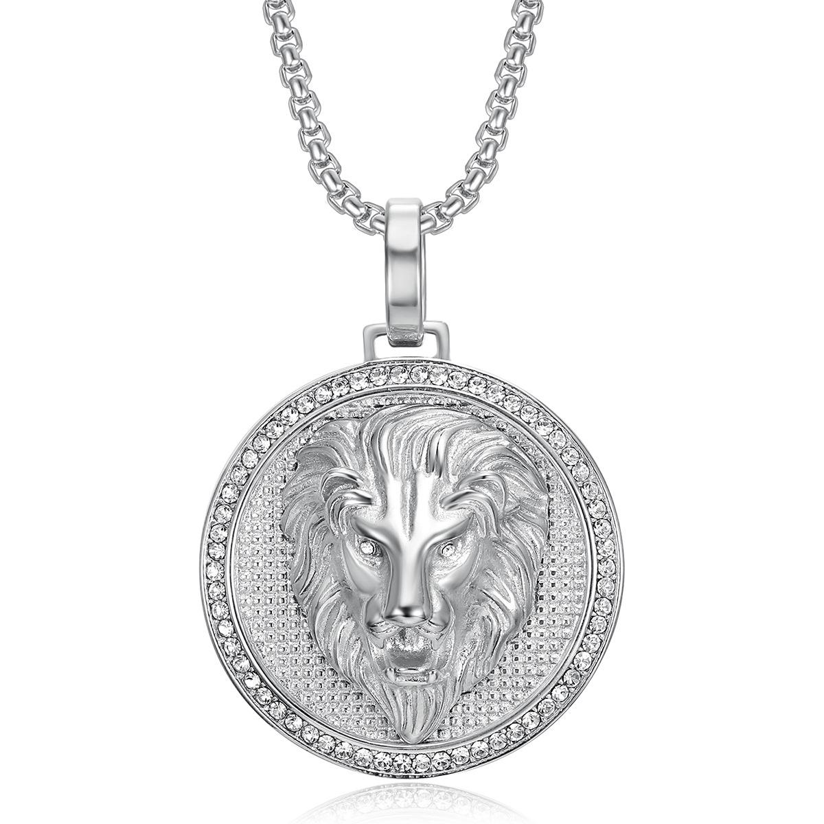 Crown Lion Head Pendant Necklace 2026 Jewelry Fashion Trend Inlaid Zircon Men s Exquisite Jewelry Necklace Accessories 60CM