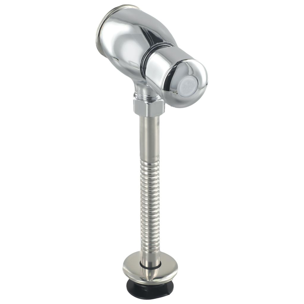 Flush Valve for Urinal with Manual Button Type and Delayed Automatic Shutoff for Water Efficient Public Toilet Systems