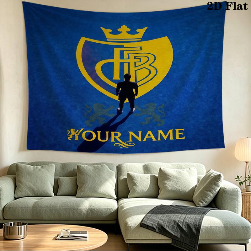 Custom Name FC Basel Printed Tapestry – Wall Hanging for Bedrooms, Dorms, and Home Decor