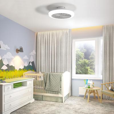 Sofucor 46 Cm Samll Ceiling Fan with Light and Remote Control – Modern Bladeless Design for Bedroom, Kitchen and Dining Room