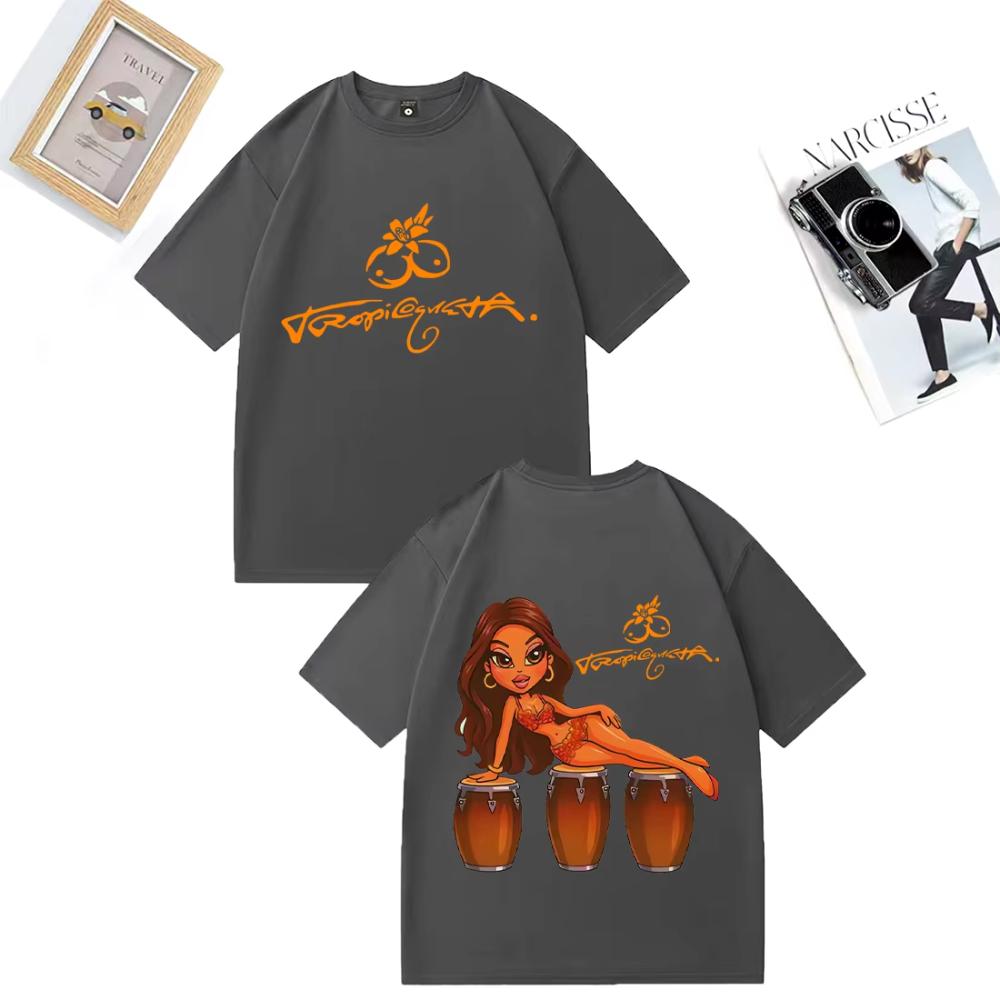Karol G Tropicoqueta 2025 Album Merch Graphics Tshirts Men Women Fashion Vintage Tshirts Casual Cotton Loose Short Sleeve Tees