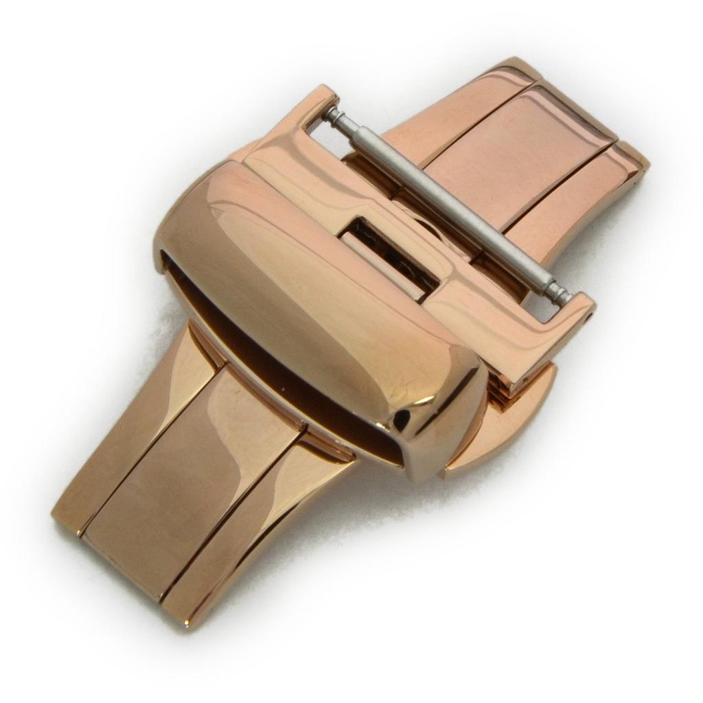 CASSIS PBF Watch Rose with Replacement CARGM018 D-BUCKLE Strap, Mirror, 18mm, Gold, Tool,