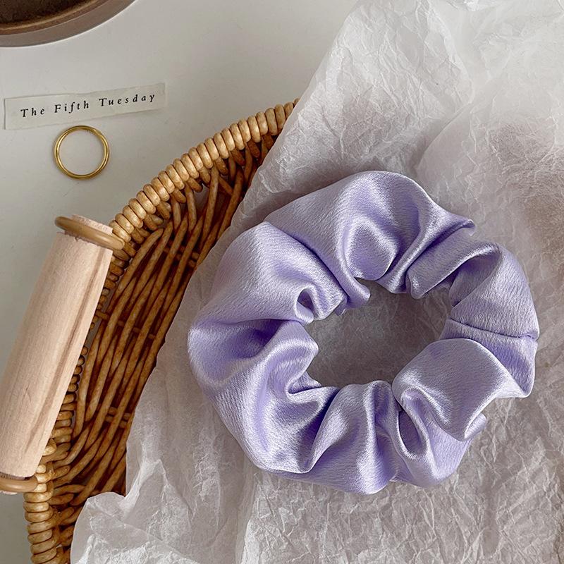 Vintage Crystal Satin Large Intestine Ring Premium Hair Band Headband Rubber Band Head Flower Hair Accessories Women
