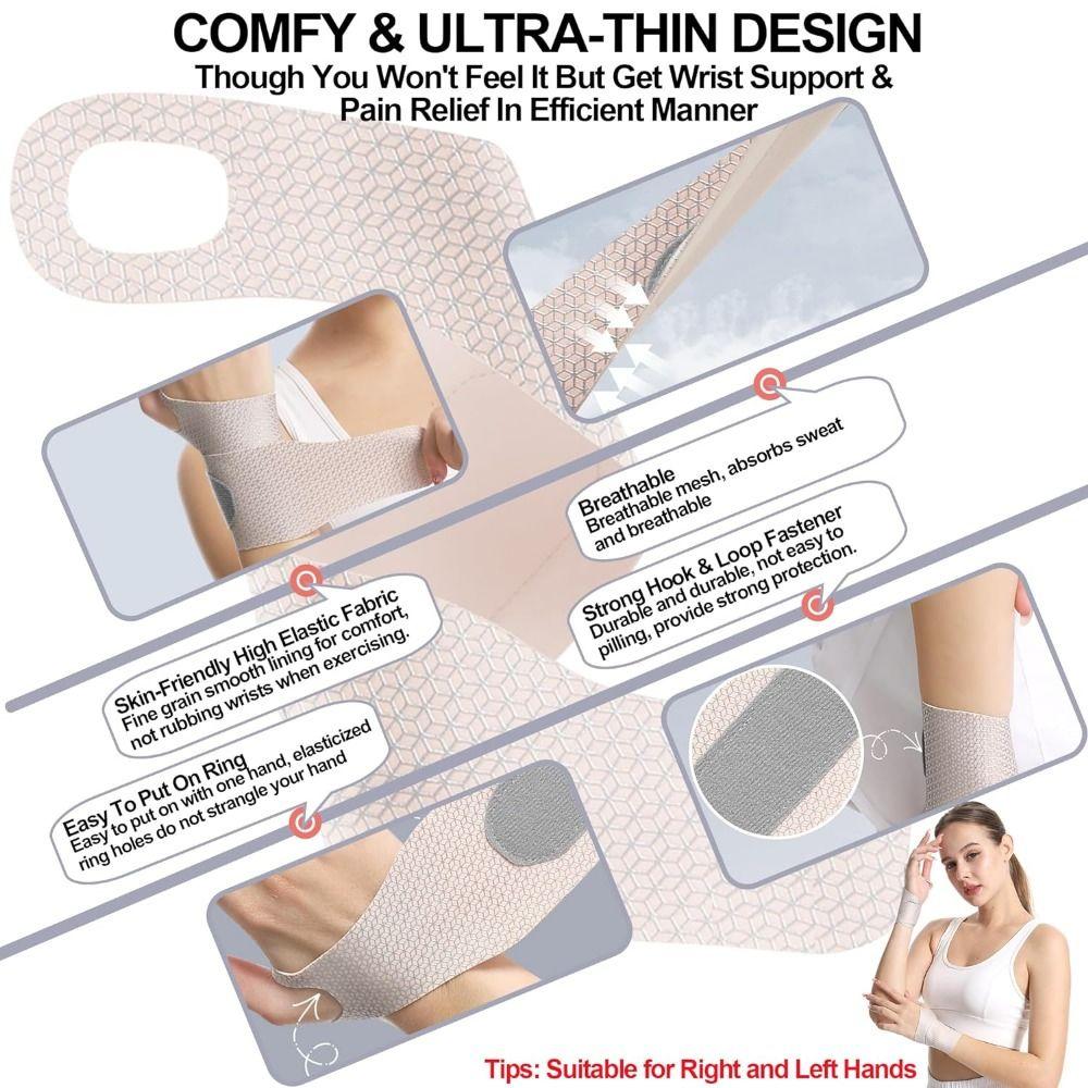 Adjustable Wrist Support Strap Breathable Wrist Brace Sport Slim Wrist Wraps  Thumb Support