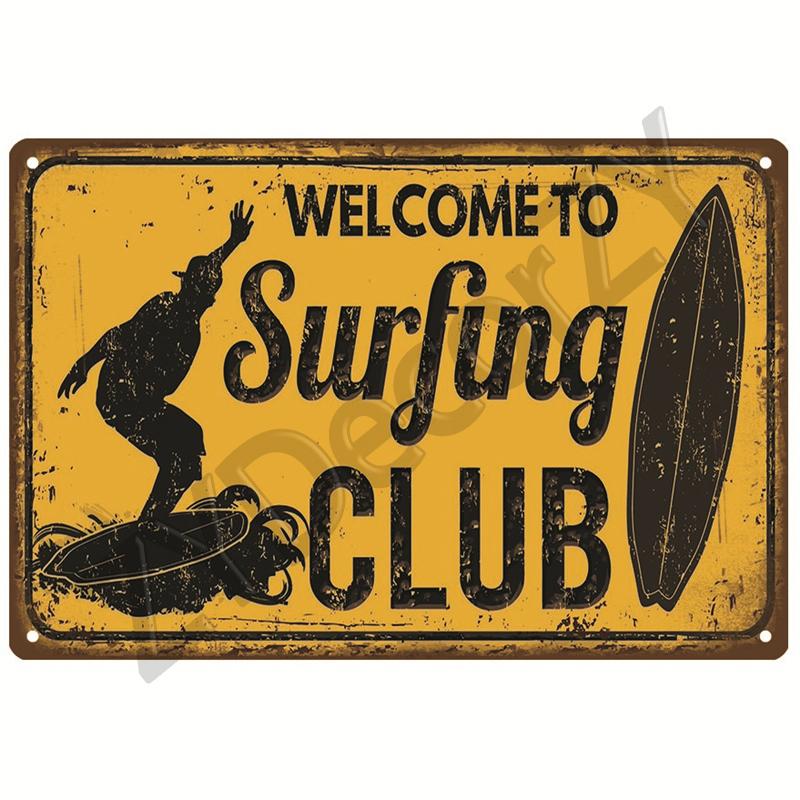 Hawaii Beach Tin Sign Poster Vintage Wall Poster Metal Sign Decorative Wall Plate Kitchen Plaque Metal Vintage Decor Accessories